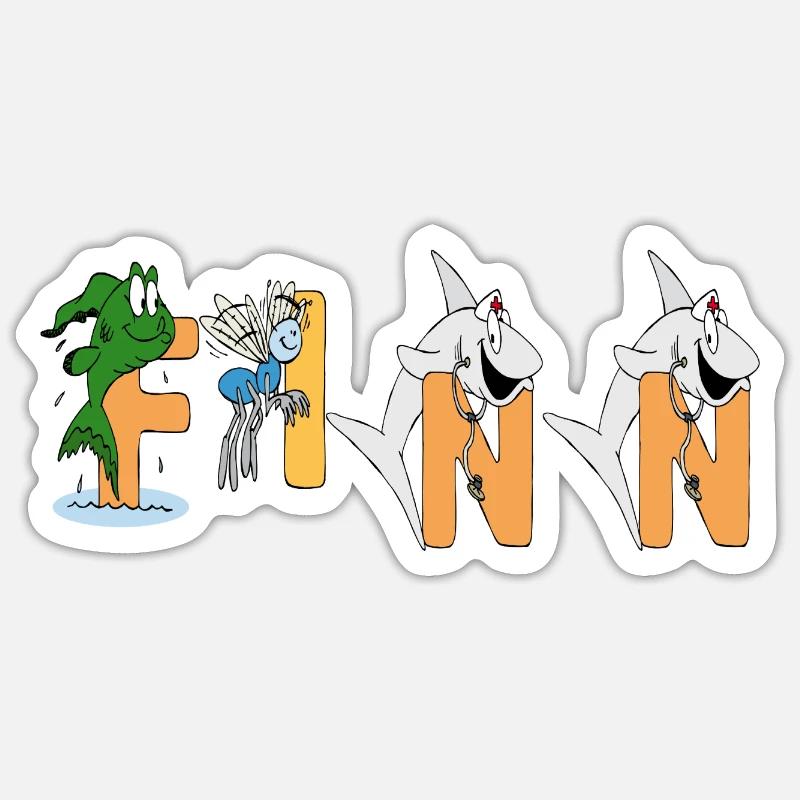 Finn - Sticker taille S (10 x 10 cm) - blanc mat