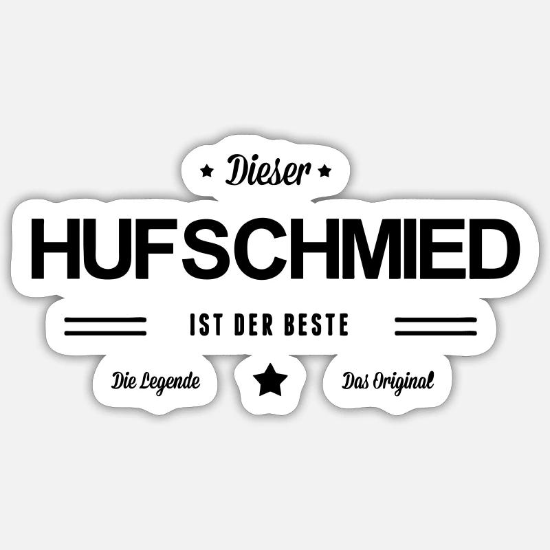 Bester Hufschmied - Sticker Größe S (10 x 10 cm) - Mattweiß