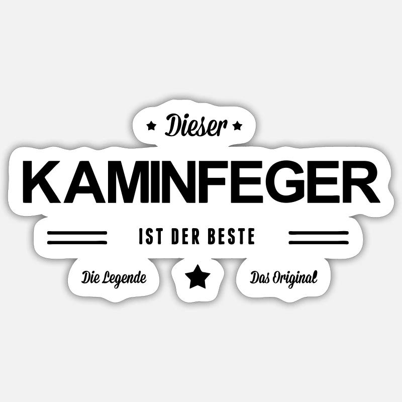 Bester Kaminfeger - Sticker Größe S (10 x 10 cm) - Mattweiß
