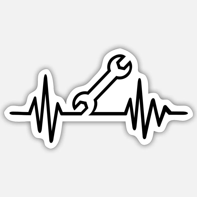 Mechaniker - Sticker Größe S (10 x 10 cm) - Mattweiß