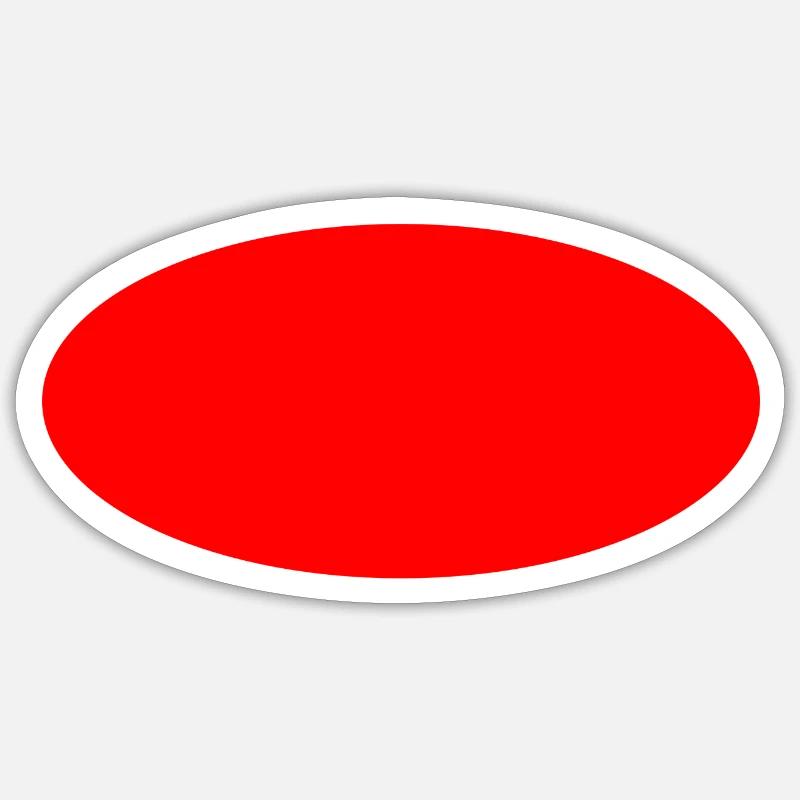 Hintergrund Oval Rot Sticker Größe S (10 x 10 cm)