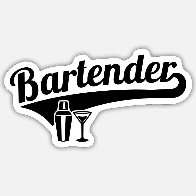 Barkeeper - Sticker taille S (10 x 10 cm) - blanc mat