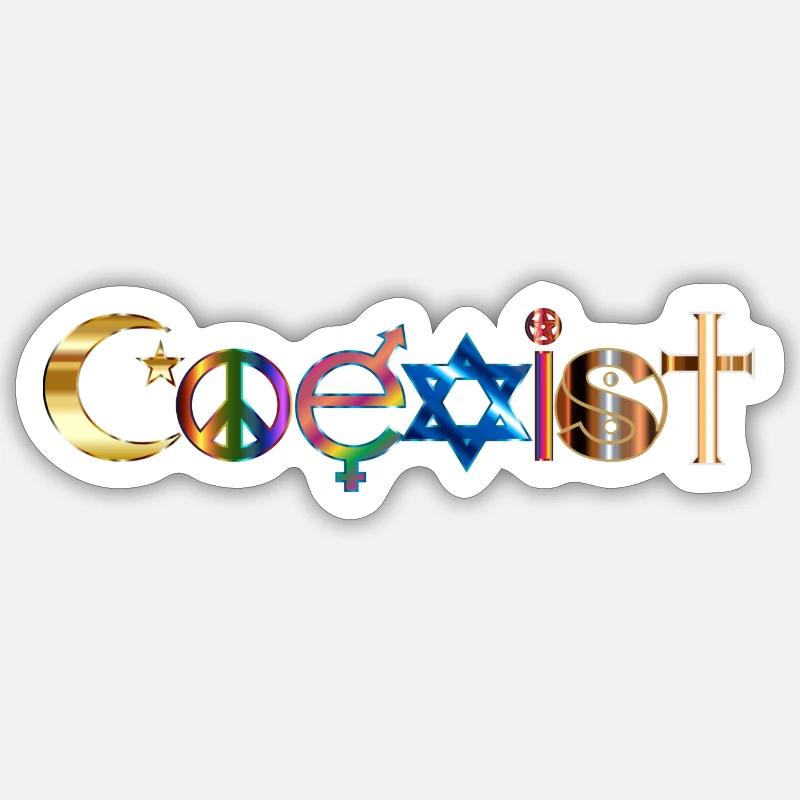 coexist religions - Sticker size S (10 x 10 cm) - white matte