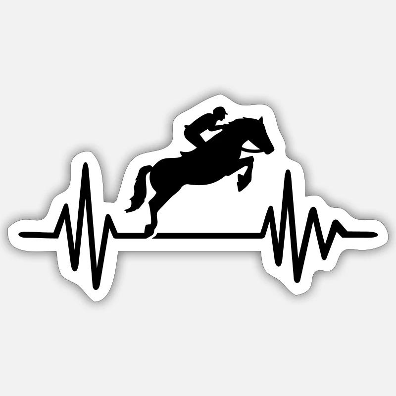 Show jumping - Sticker size S (10 x 10 cm) - white matte