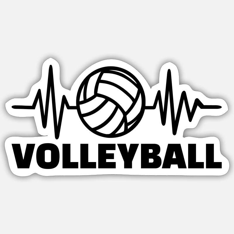Volley-ball - Sticker taille S (10 x 10 cm) - blanc mat