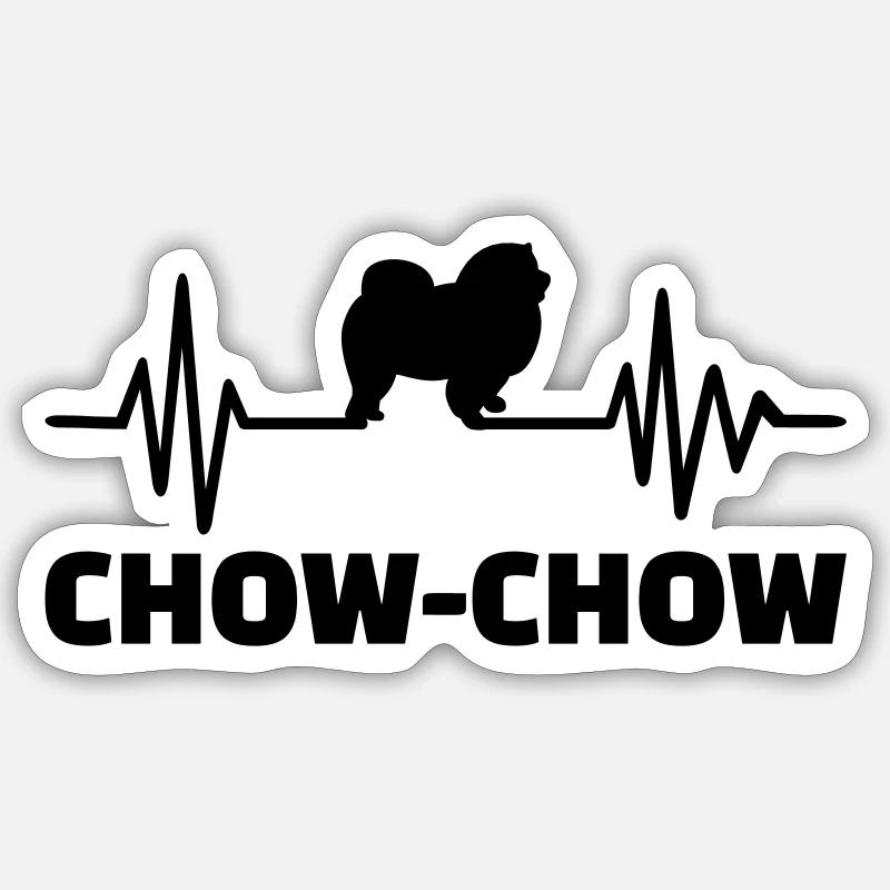 Chow-Chow - Sticker taille S (10 x 10 cm) - blanc mat