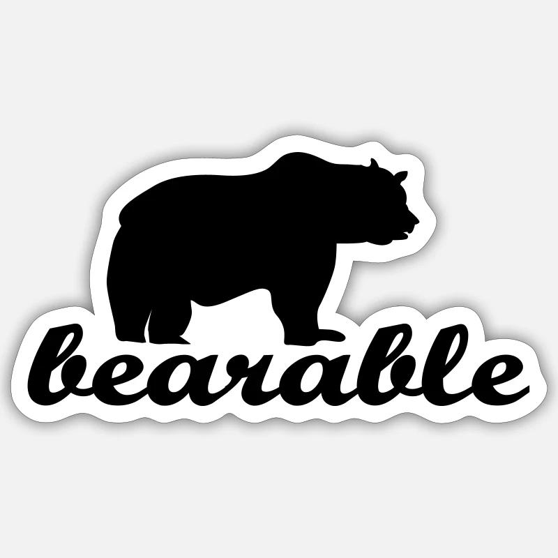 Ours - Sticker taille S (10 x 10 cm) - blanc mat