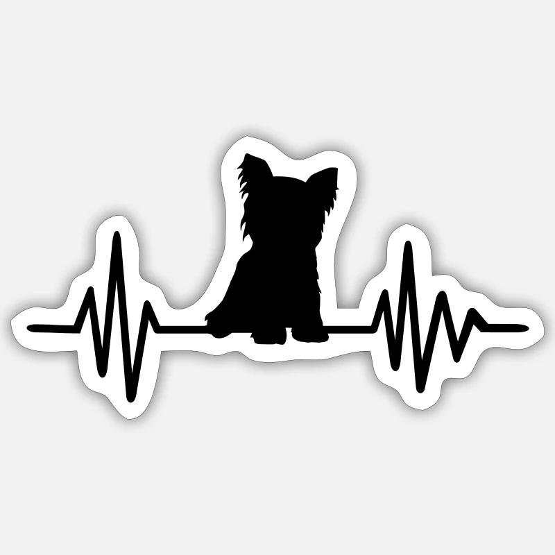 Yorkshire Terrier - Sticker Größe S (10 x 10 cm) - Mattweiß