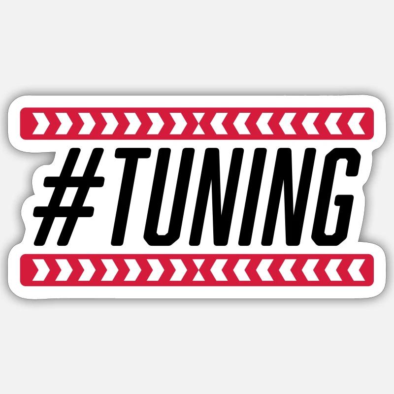#Tuning - Sticker size S (10 x 10 cm) - white matte