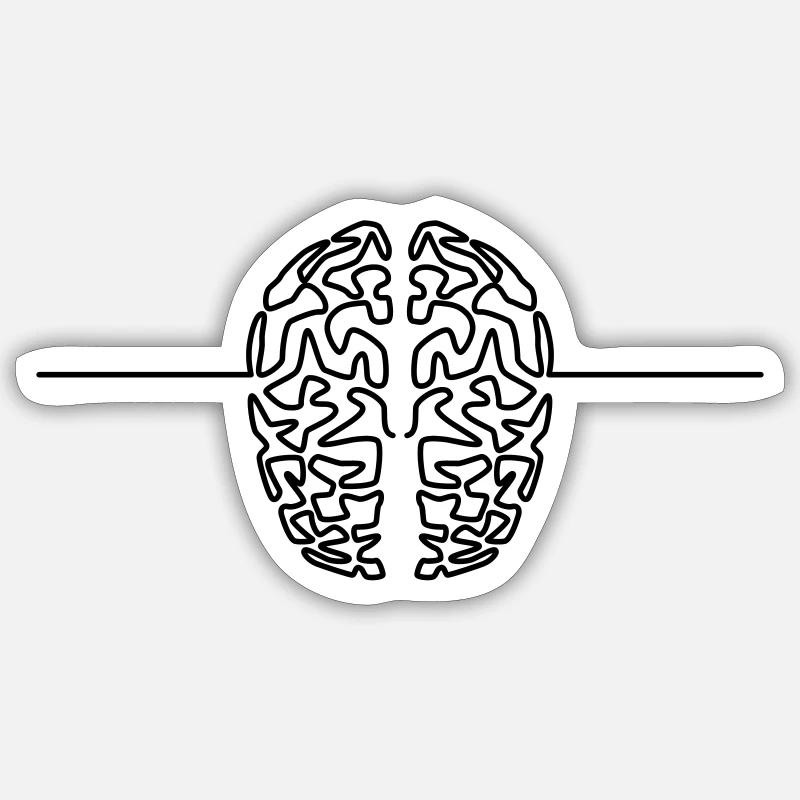 brain - Sticker size S (10 x 10 cm) - white matte