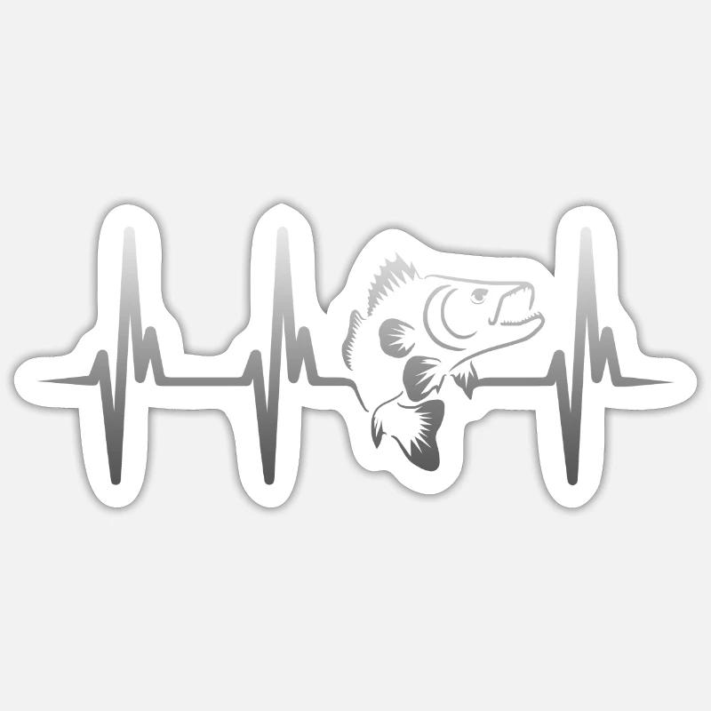 My heart is pounding - pikeperch - Sticker size S (10 x 10 cm) - white matte