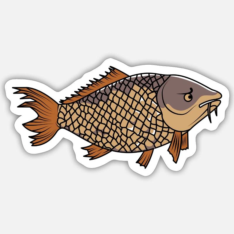 Grumpy Carp - Sticker size S (10 x 10 cm) - white matte