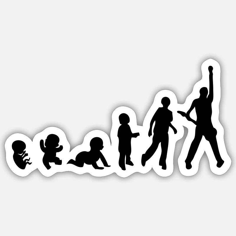 evolution man passion metier rocker - Sticker size S (10 x 10 cm) - white matte