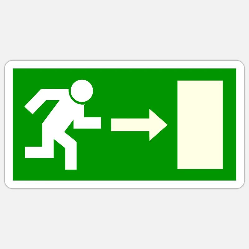 Exit sign template to personalize - Sticker size S (10 x 10 cm) - white matte