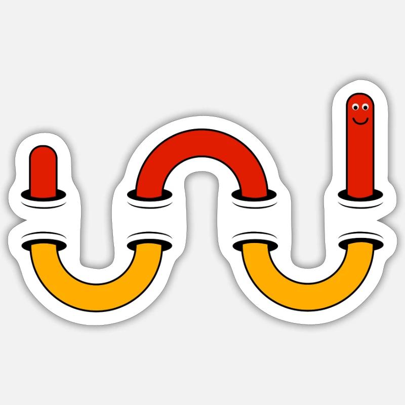 Snake worm - Sticker size S (10 x 10 cm) - white matte