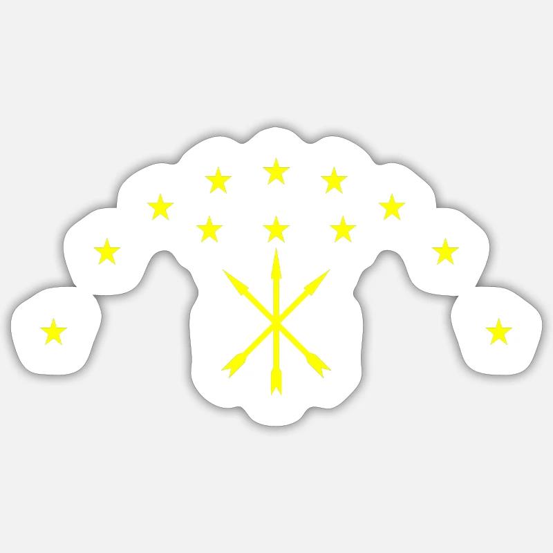 Circassian flag - Sticker Größe S (10 x 10 cm) - Mattweiß