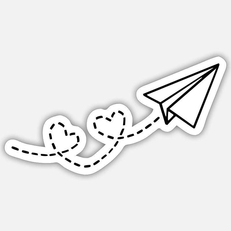Paper plane - Sticker size S (10 x 10 cm) - white matte