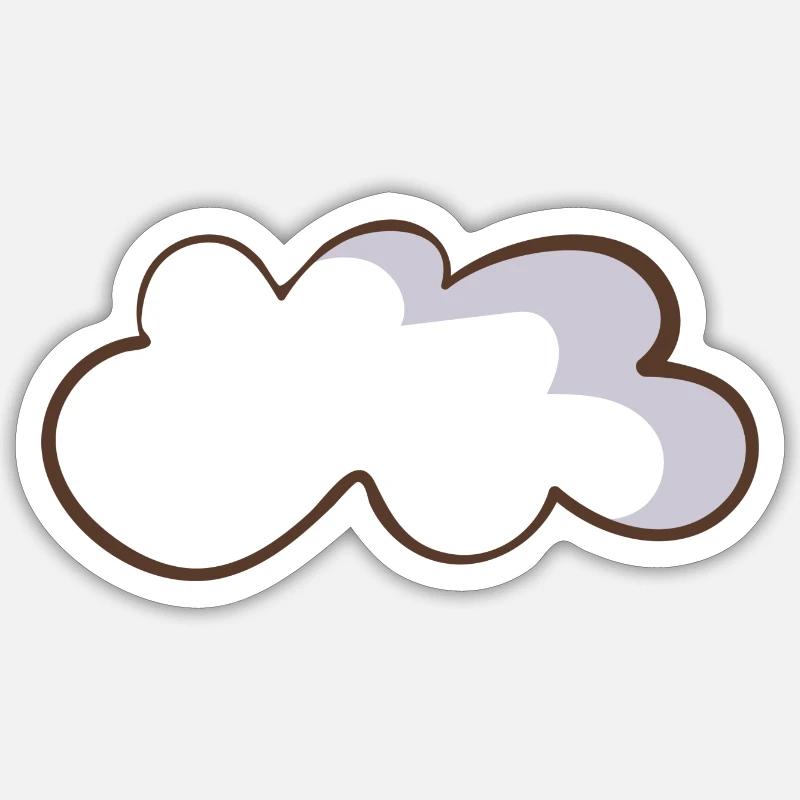 nuage - Sticker taille S (10 x 10 cm) - blanc mat
