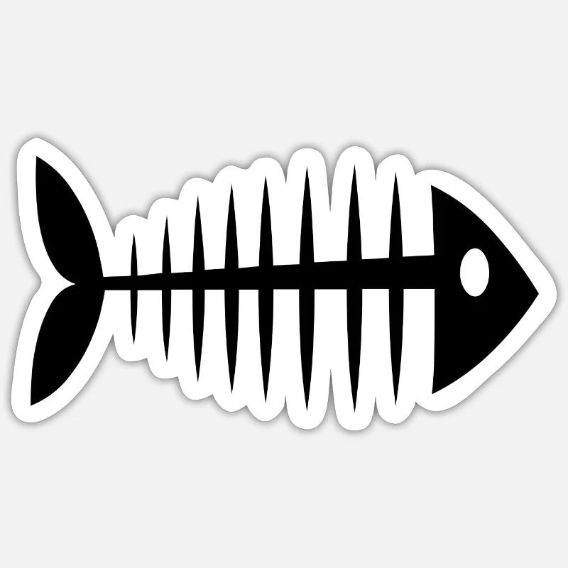 Poisson Idée cadeau - Sticker taille S (10 x 10 cm) - blanc mat