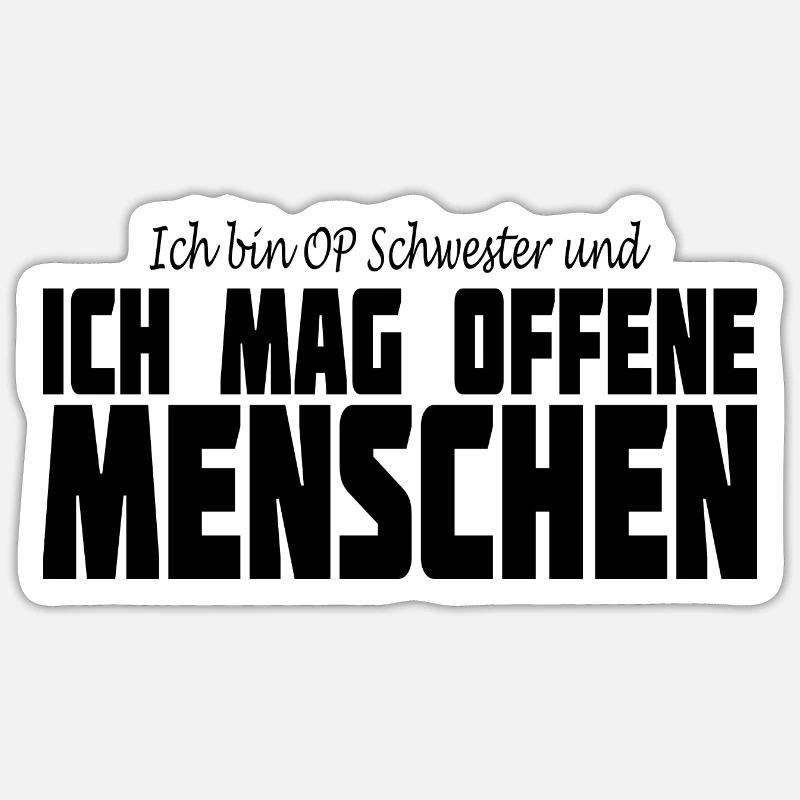 OP Schwester Operation Krankenschwester - Sticker Größe S (10 x 10 cm) - Mattweiß