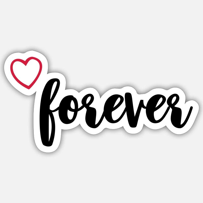 heart forever - Sticker size S (10 x 10 cm) - white matte