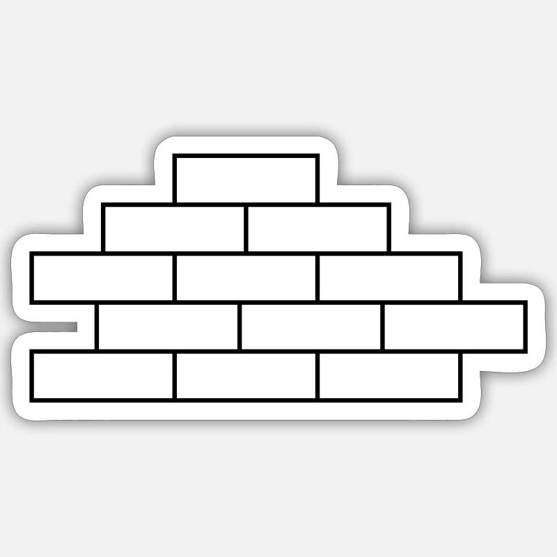 Mauer - Sticker Größe S (10 x 10 cm) - Mattweiß