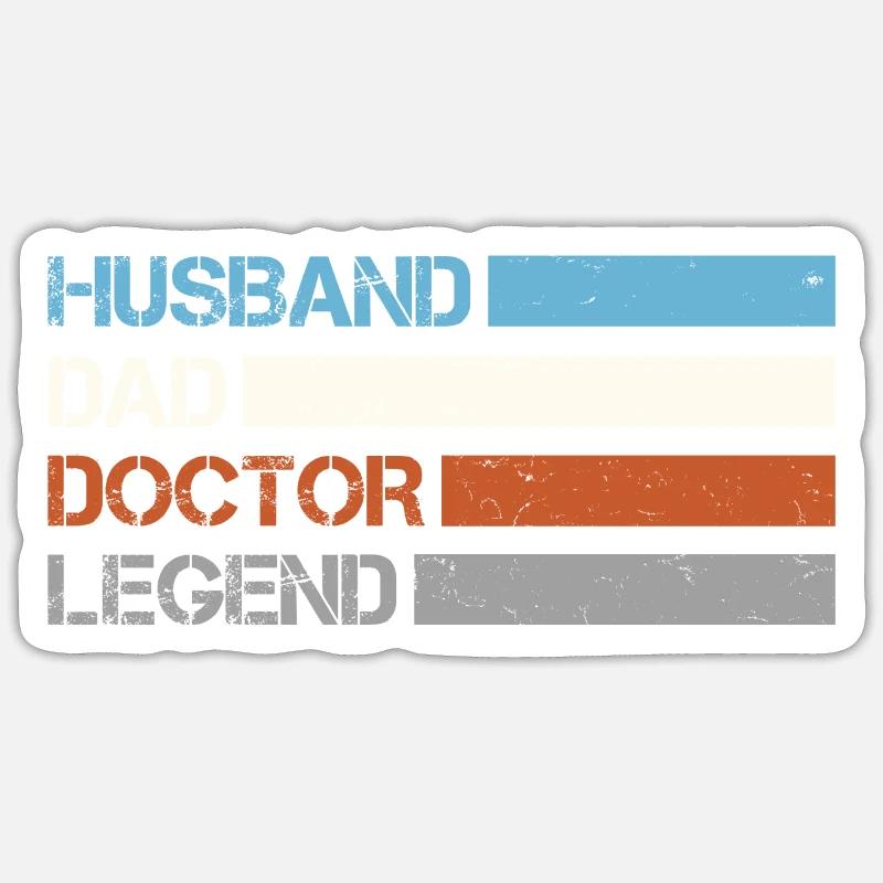 Ehemann Papa Doktor Legende - Sticker Größe S (10 x 10 cm) - Mattweiß