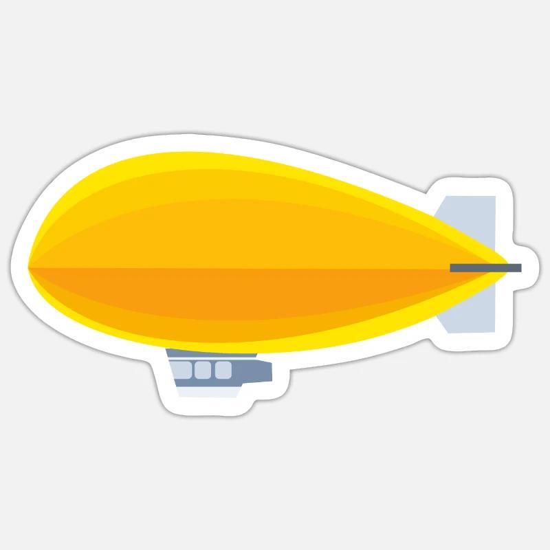 Dirigeable jaune Sticker taille S (10 x 10 cm)