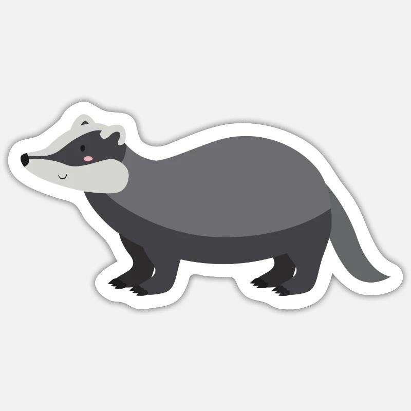Badger - Sticker size S (10 x 10 cm) - white matte