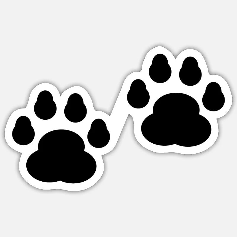 Idée cadeau impression patte de chien chat Sticker taille S (10 x 10 cm)