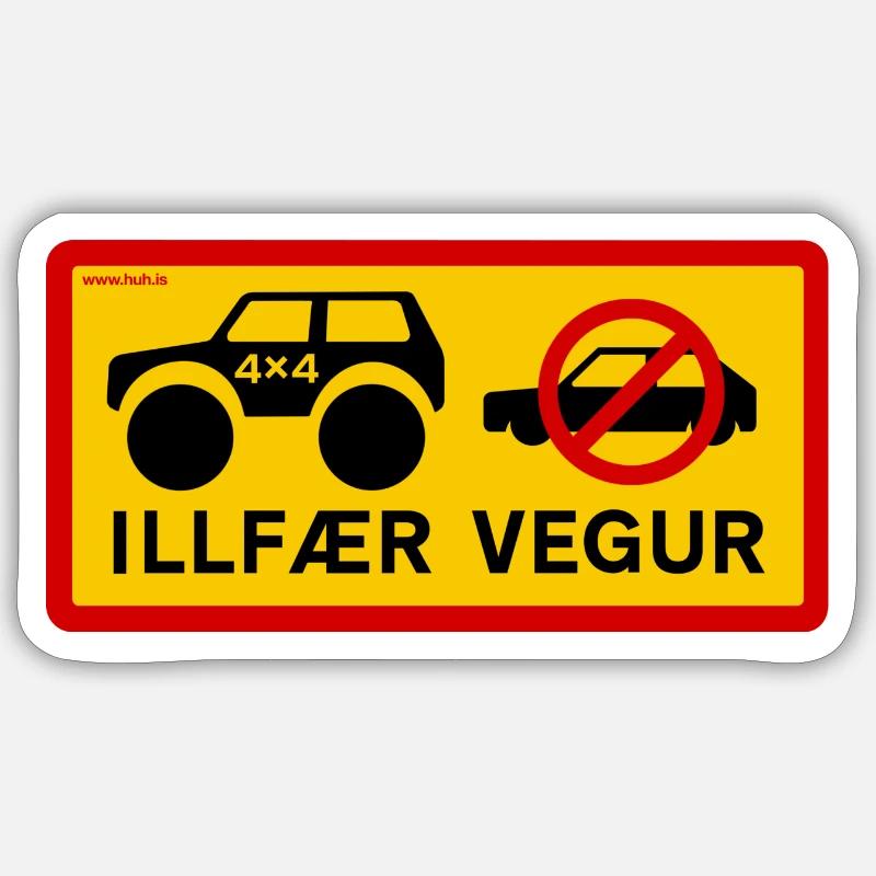 HUH! Ilfaer Vegur (Full Donation) - Sticker Größe S (10 x 10 cm) - Mattweiß