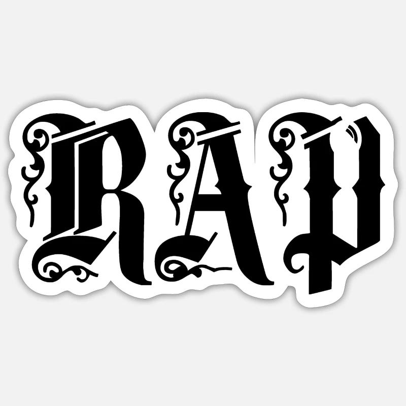 RAP - Sticker taille S (10 x 10 cm) - blanc mat