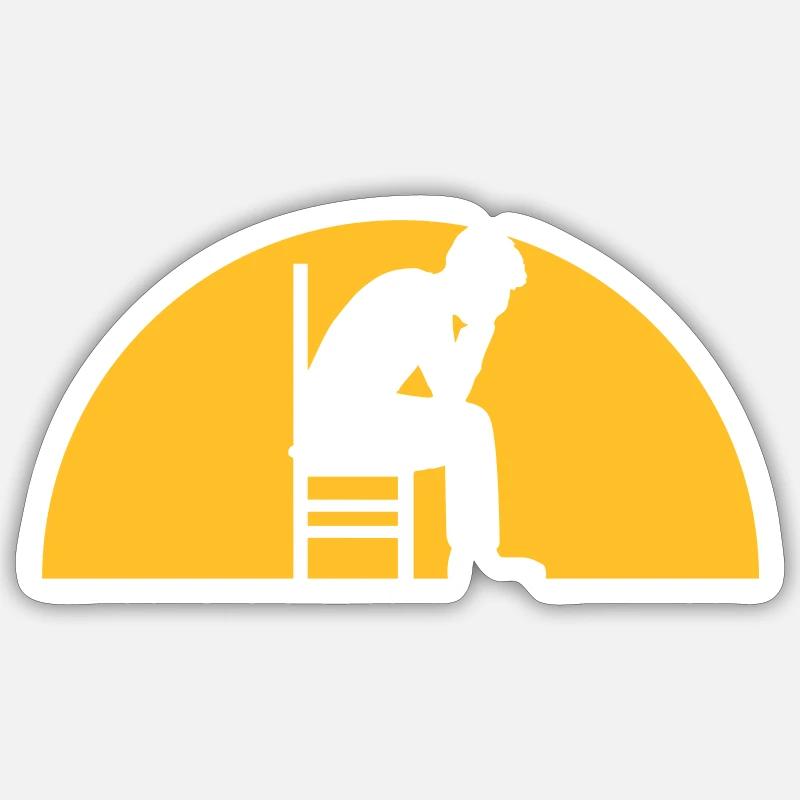 Sun depression man Sticker size S (10 x 10 cm)