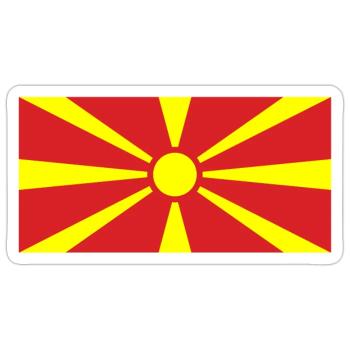 Mazedonien Flagge - Sticker Größe S (10 x 10 cm) - Mattweiß - Vorne