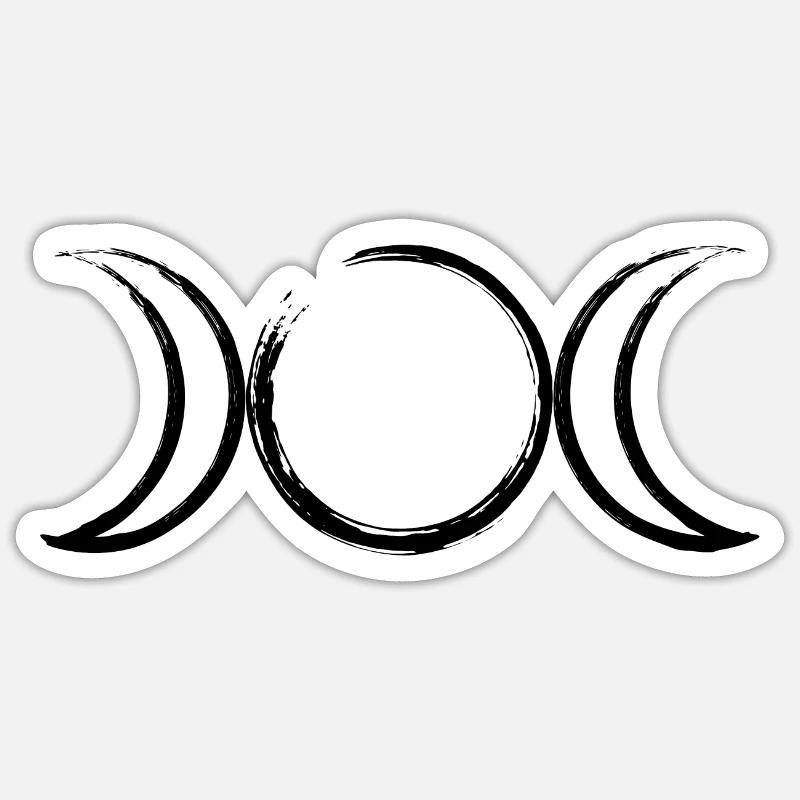 Déesse de la lune Tripple symbole déesse trine - Sticker taille S (10 x 10 cm) - blanc mat
