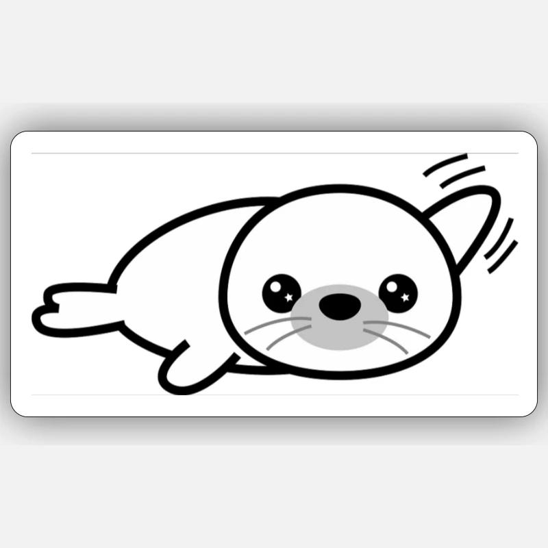 Robbe - Sticker Größe S (10 x 10 cm) - Mattweiß