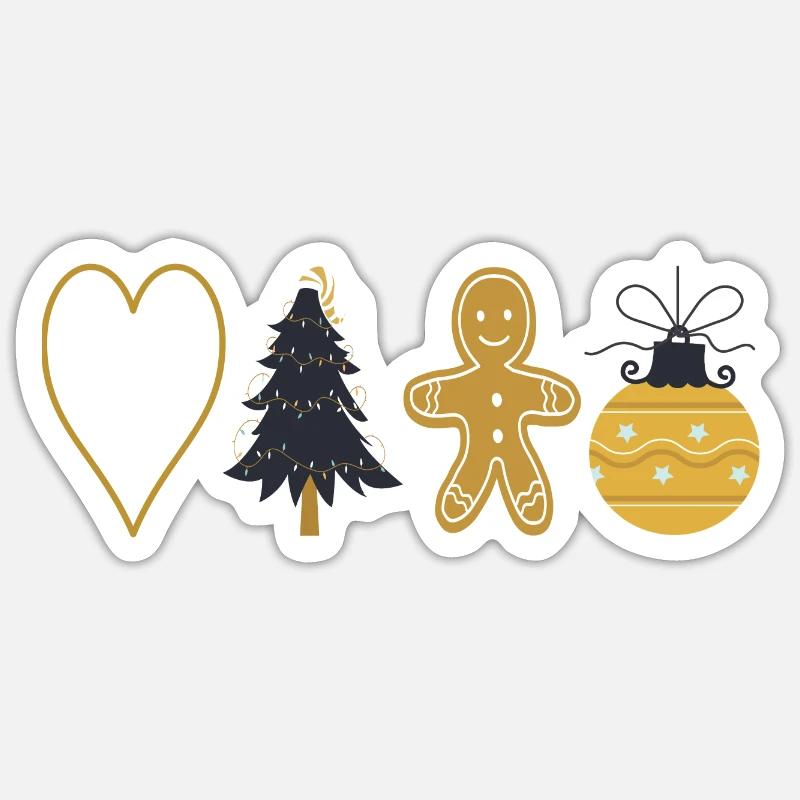 Noël - Sticker taille S (10 x 10 cm) - blanc mat