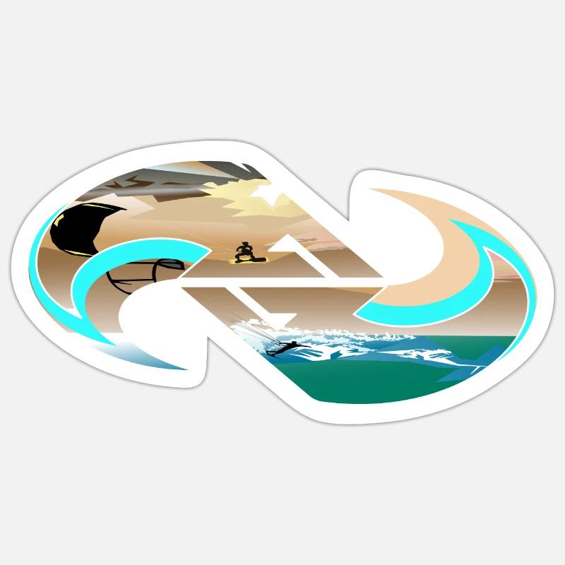 kite crew - Sticker size S (10 x 10 cm) - white matte