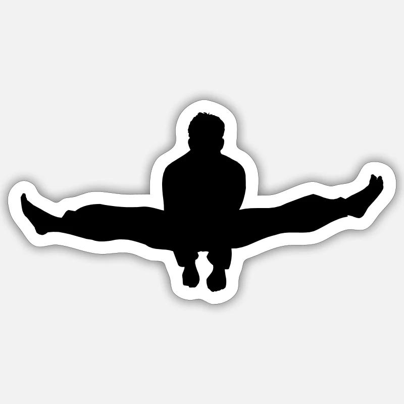 Karate oder Taekwondo Double Kick Schatten Sticker Größe S (10 x 10 cm)