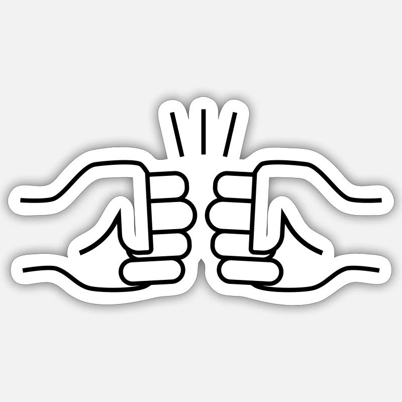 FISTBUMP - Sticker Größe S (10 x 10 cm) - Mattweiß
