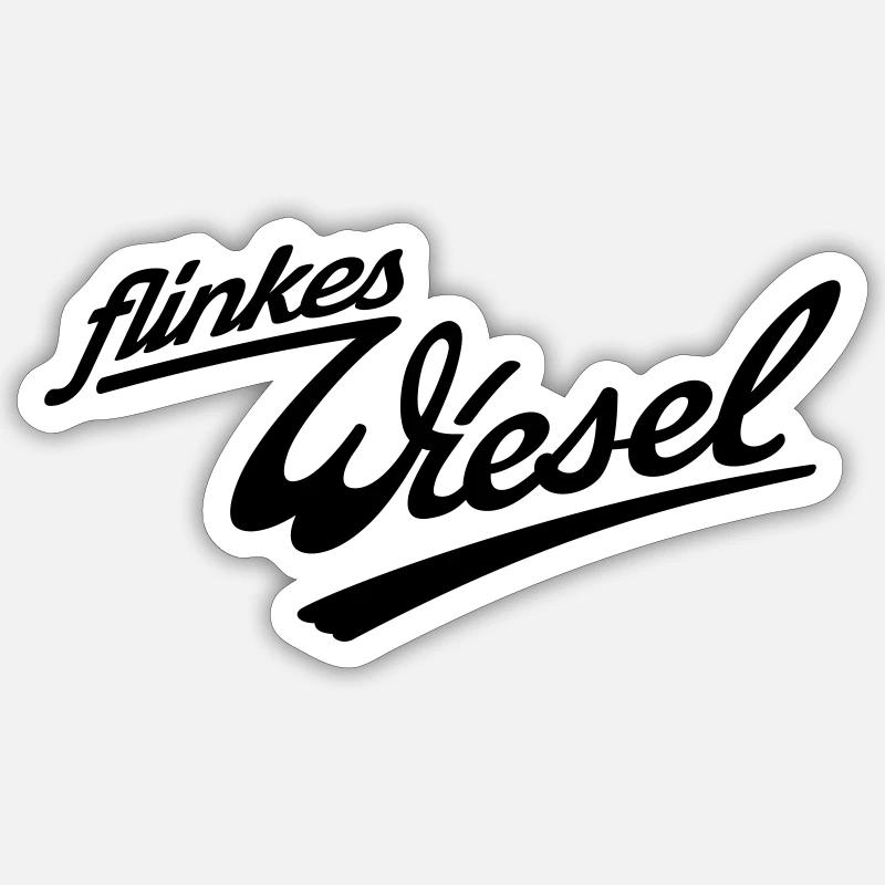 Flinkes Wiesel Logo - Sticker Größe S (10 x 10 cm) - Mattweiß