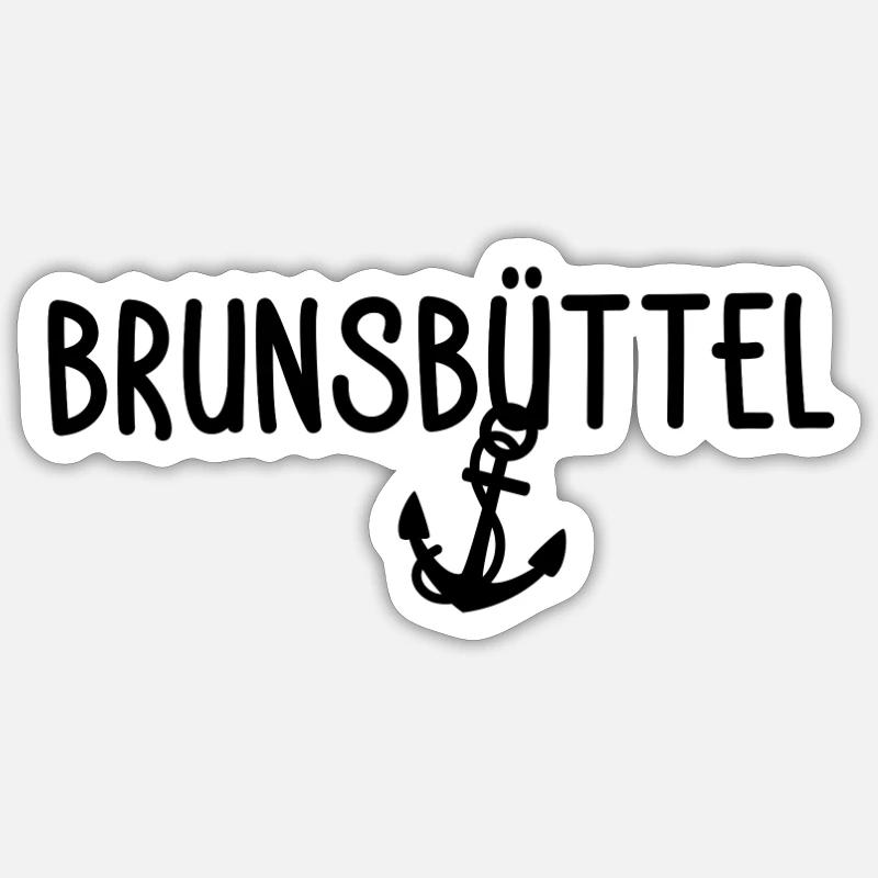 Brunsbüttel - Sticker Größe S (10 x 10 cm) - Mattweiß