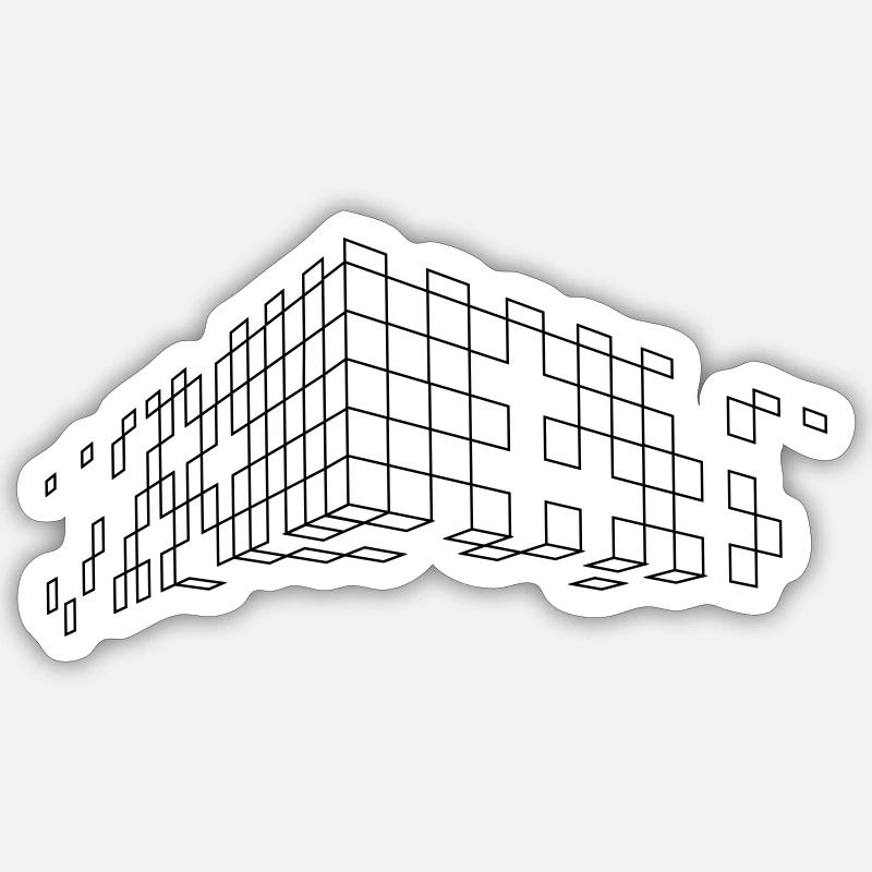 Architektur Komposition - Sticker Größe S (10 x 10 cm) - Mattweiß