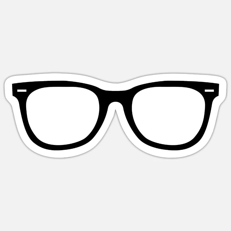 Retro glasses - Sticker size S (10 x 10 cm) - white matte