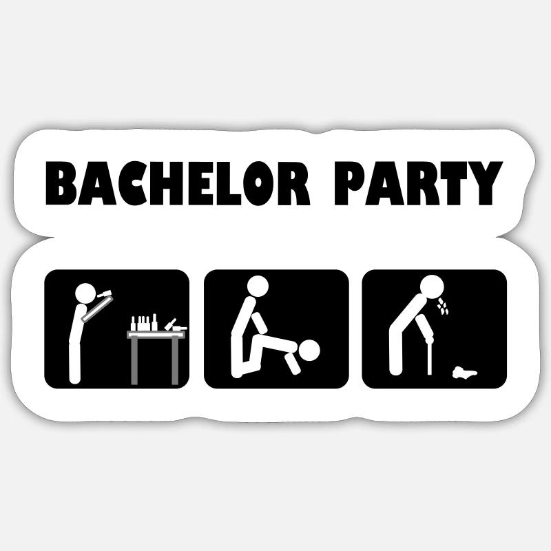 Bachelor Feier Sticker Größe S (10 x 10 cm)