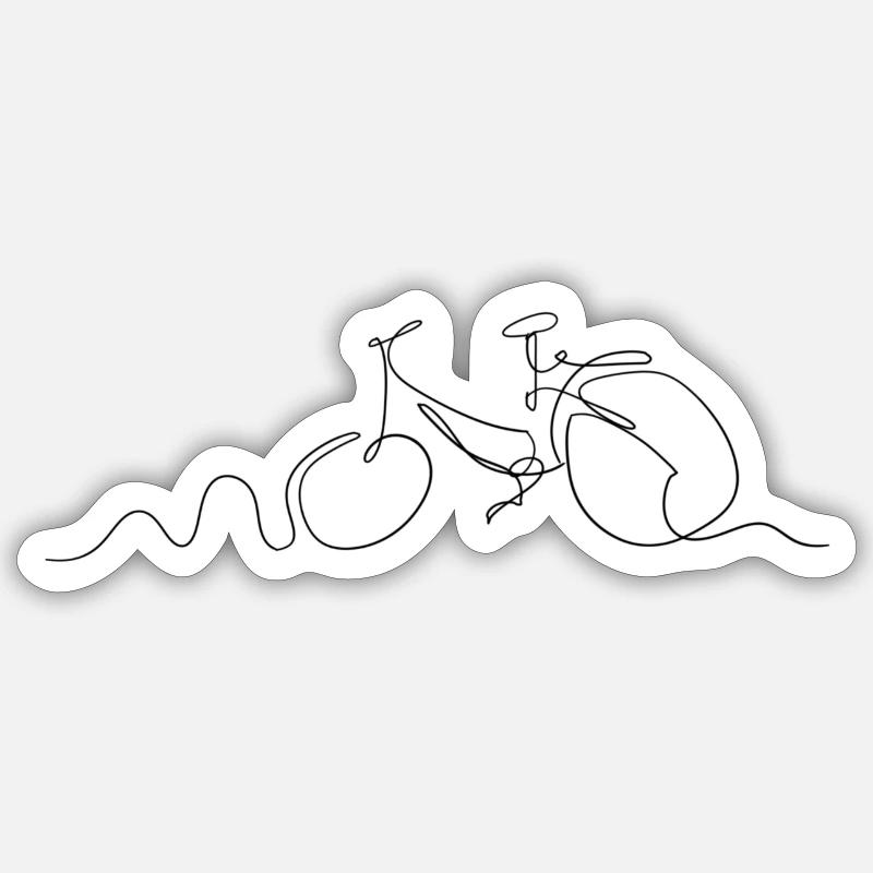 Bicyclette - Sticker taille S (10 x 10 cm) - blanc mat