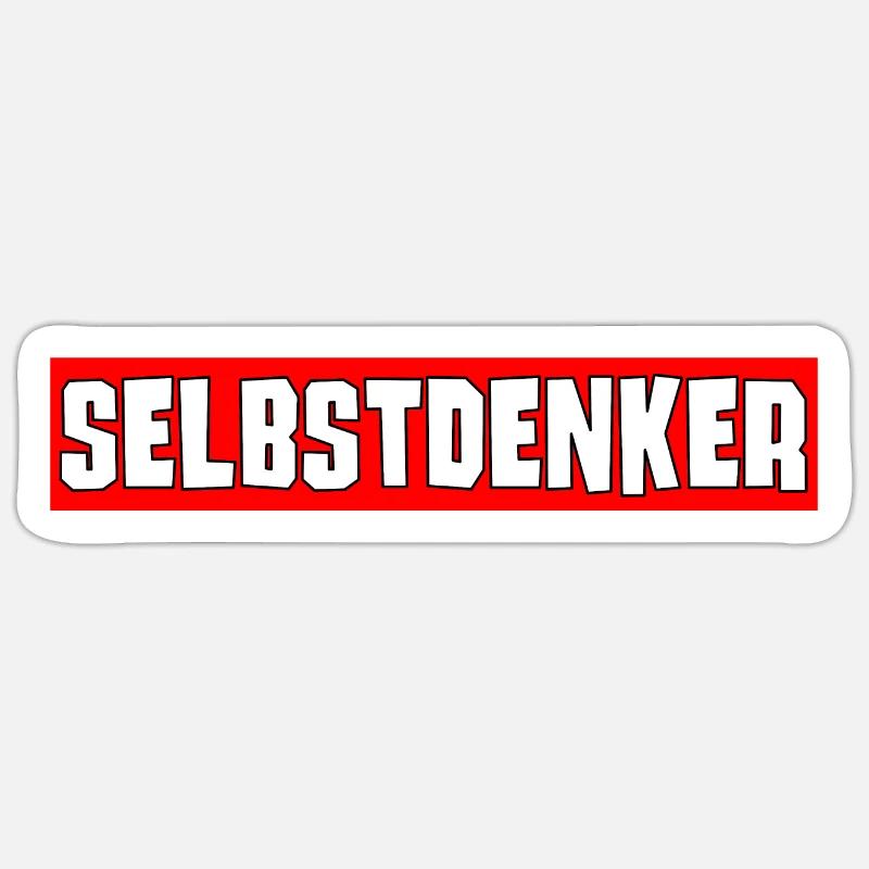 Selbstdenker - Sticker Größe S (10 x 10 cm) - Mattweiß