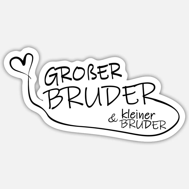 Großer Bruder und kleiner Bruder - Sticker Größe S (10 x 10 cm) - Mattweiß
