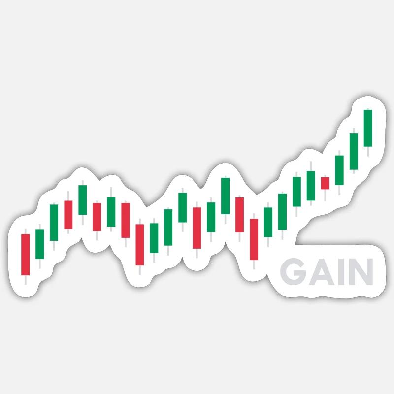 Forex Trader - Candlestick Chart - Trading Shirt - Sticker Größe S (10 x 10 cm) - Mattweiß