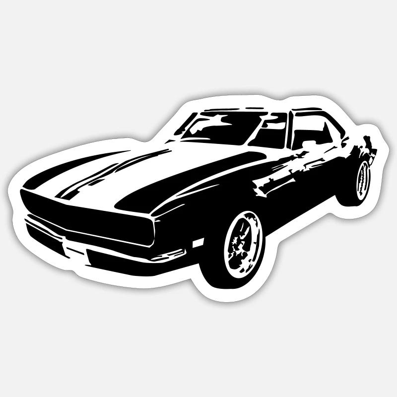 Revved Elegance: Classic Muscle unleashed - Sticker size S (10 x 10 cm) - white matte